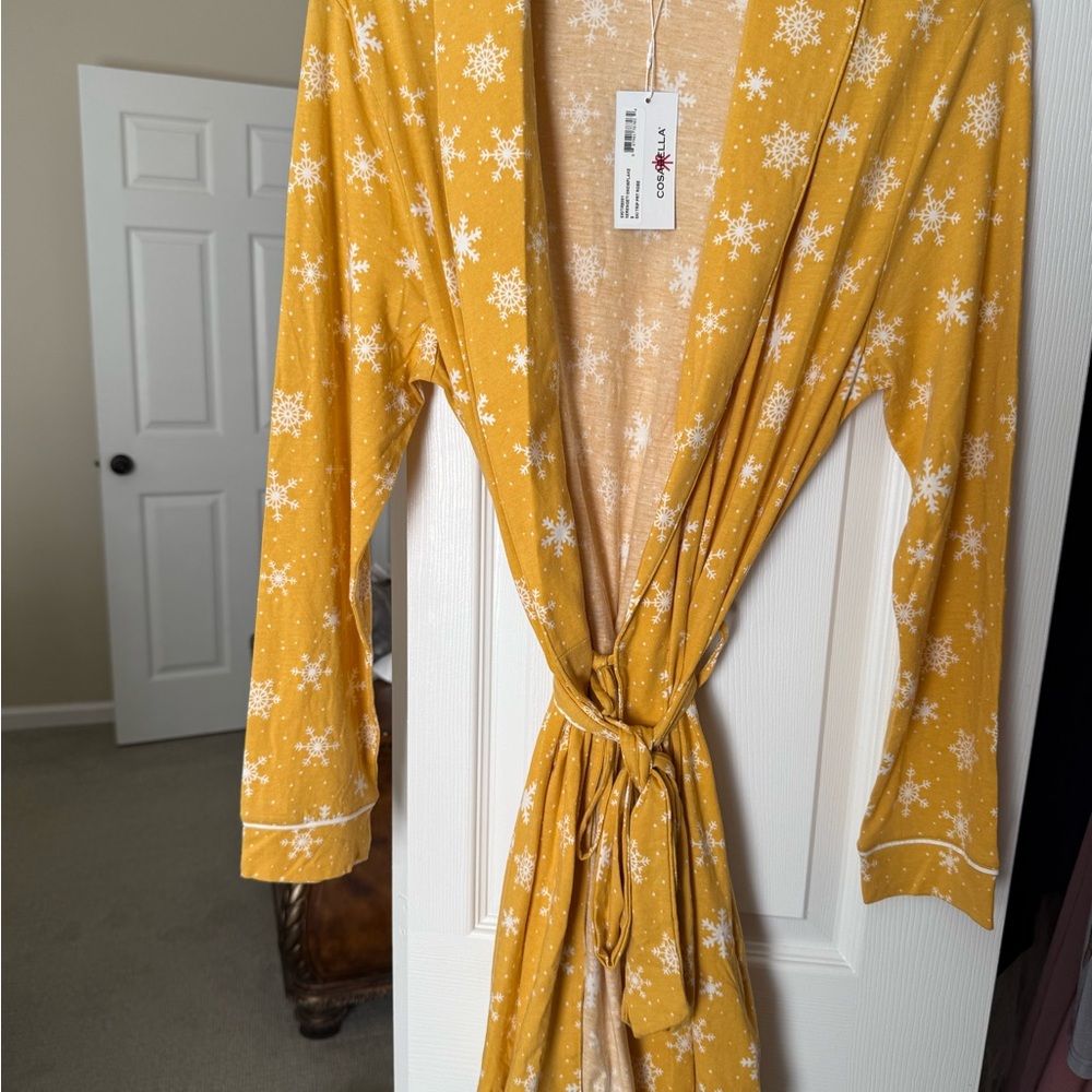 Cosabella Yellow Snowflake Robe